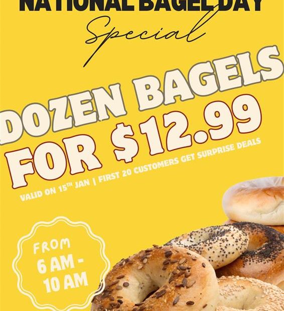 Dozen bagels for $12.99 on National Bagel Day