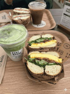 Bagel with Matcha Latte