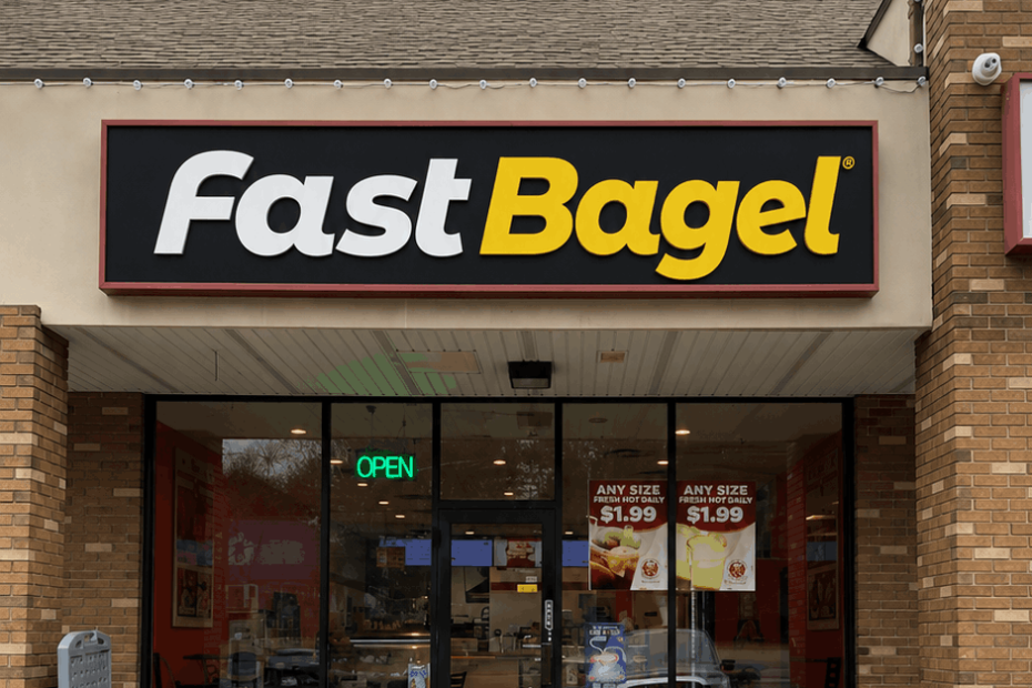 Fast Bagel Milltown storefront, home to one of the best breakfast spots in Milltown, New Jersey.
