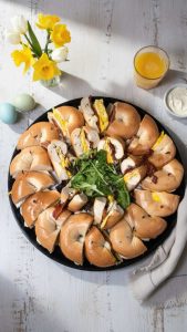 Office breakfast catering in Central NJ with bagels, breakfast sandwiches and coffee.
